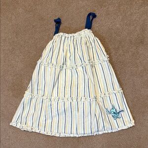 Disney Yellow and Blue Stitch Striped Kids Dress